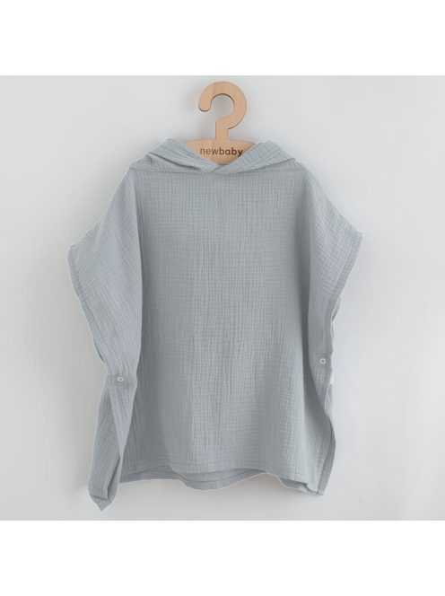 Gyermek muszlin poncsó New Baby Feeling világos szürke 35 cm