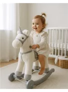 Hintaló játékszer dallammal és kerekekkel Unicorn Baby Mix fehér