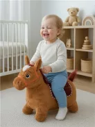 Plüss felfújható ugráló ló hangokkal Baby Mix barna