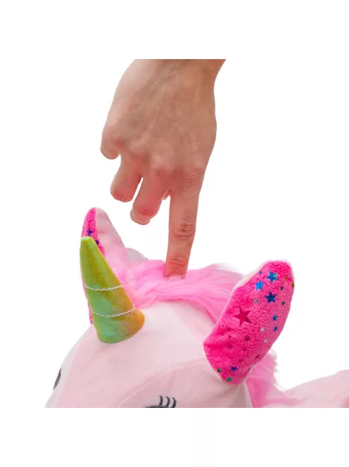 Plüss felfújható ugráló ló hangokkal Baby Mix Egyszarvú
