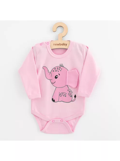 Baba hosszú ujjú body New Baby Happy Elephant pink