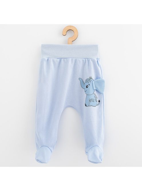 Baba pamut lábfejes nadrág New Baby Happy Elephant blue