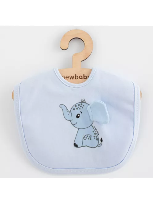 Gyermek pamut előke New Baby Happy Elephant blue