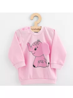   Baba együttes póló és szabadidő nadrág New Baby Happy Elephant pink