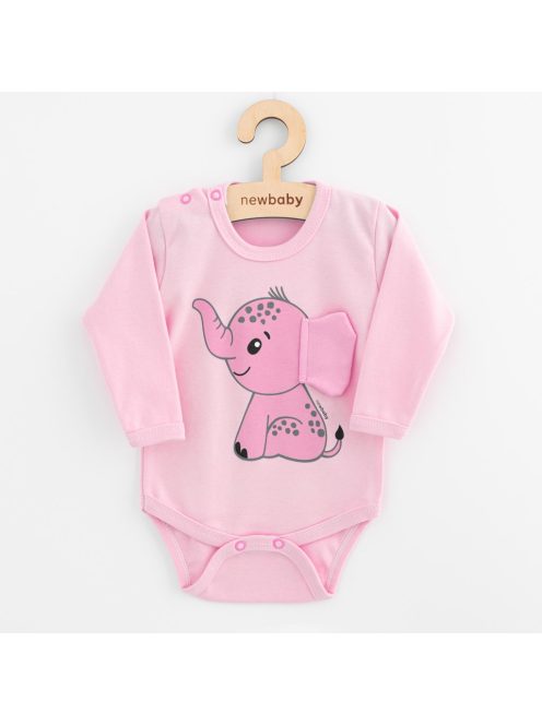 Baba hosszú ujjú body New Baby Happy Elephant pink