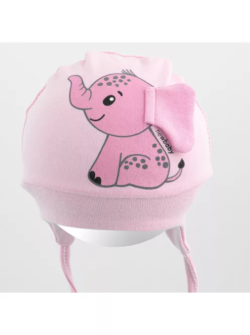 Pamut baba sapka New Baby  Happy Elephant pink
