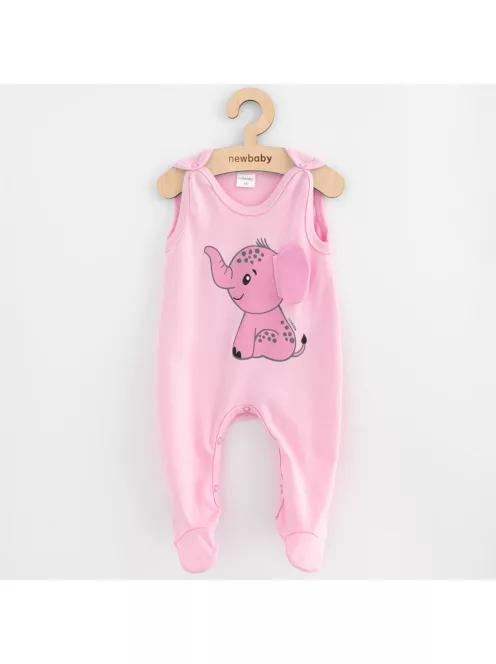 Baba pamut rugdalózó New Baby Happy Elephant pink
