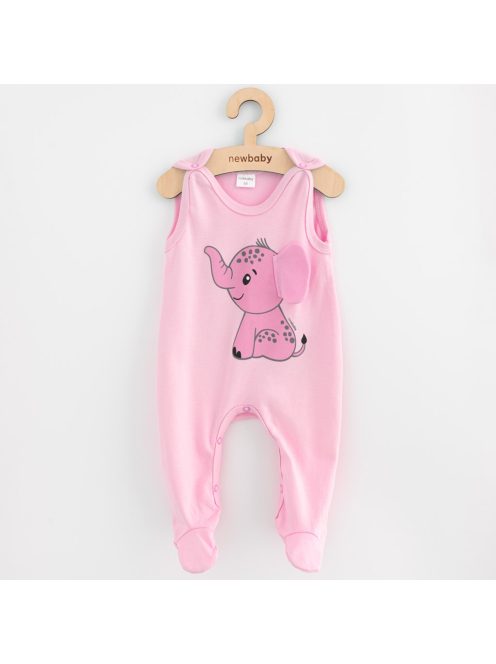Baba pamut rugdalózó New Baby Happy Elephant pink