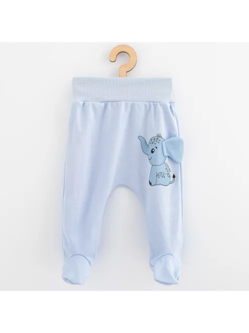 Baba pamut lábfejes nadrág New Baby Happy Elephant blue