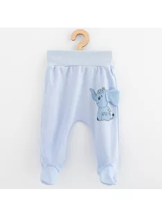 Baba pamut lábfejes nadrág New Baby Happy Elephant blue