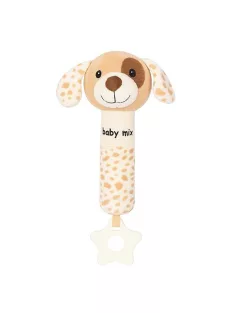Baby Mix plüss csörgő sípolóval – Barna kutyus