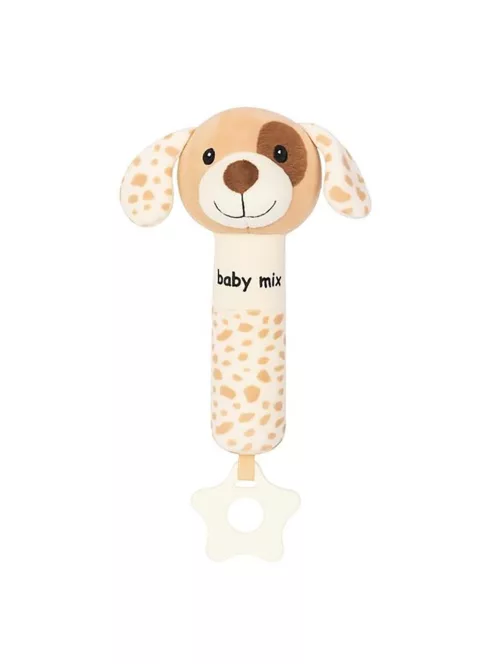 Baby Mix plüss csörgő sípolóval – Barna kutyus