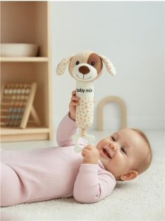 Baby Mix plüss csörgő sípolóval – Barna kutyus