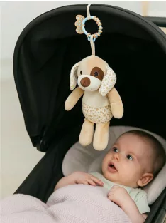 Vibrálós gyerek plüss játék Baby Mix Barna kutyus