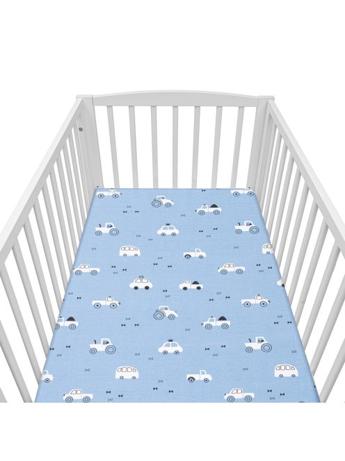 Pamut kiságyba való lepedő pamut New Baby Játékautó Tuuut 120x60 cm