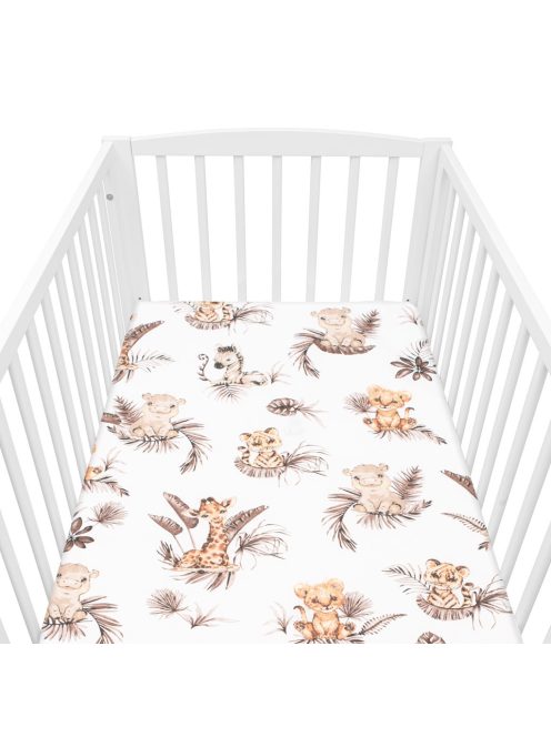 Pamut kiságyba való lepedő pamut New Baby Safari 120x60 cm