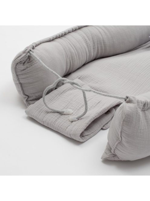 Muszlin babafészek kisbabák számára New Baby light grey