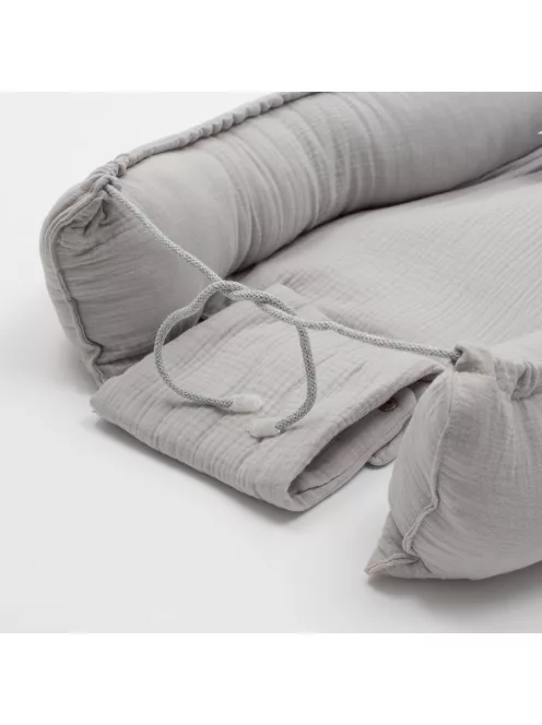 Muszlin babafészek kisbabák számára New Baby light grey