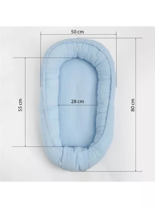 Muszlin babafészek kisbabák számára New Baby light grey