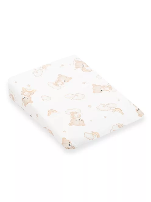 Baba párna huzat- ék alakú New Baby BASIC fehér 30x37 cm bear beige