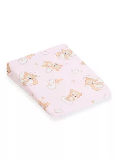   Baba párna huzat- ék alakú New Baby BASIC fehér 30x37 cm bear pink