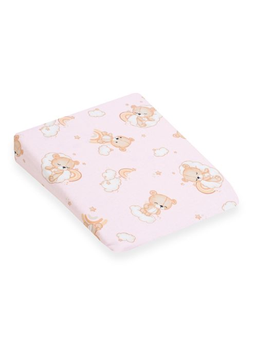 Baba párna huzat- ék alakú New Baby BASIC fehér 30x37 cm bear pink