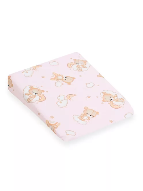 Baba párna huzat- ék alakú New Baby BASIC fehér 30x37 cm bear pink