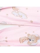 Baba párna huzat- ék alakú New Baby BASIC fehér 30x37 cm bear pink