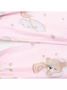 Baba párna huzat- ék alakú New Baby BASIC fehér 30x37 cm bear pink