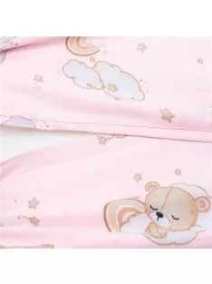   Baba párna huzat- ék alakú New Baby BASIC fehér 30x37 cm bear pink