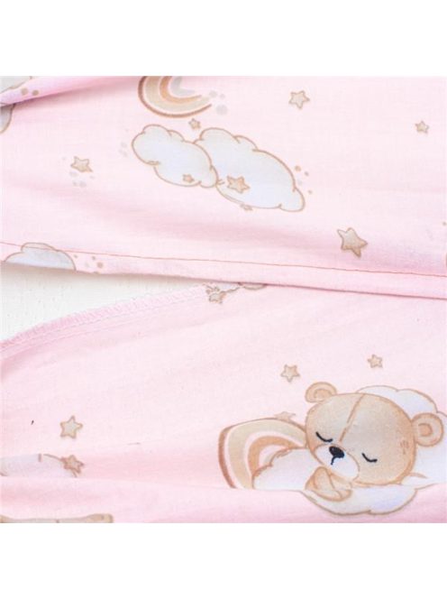 Baba párna huzat- ék alakú New Baby BASIC fehér 30x37 cm bear pink