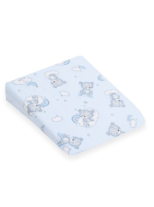 Baba párna huzat- ék alakú New Baby BASIC fehér 30x37 cm bear blue