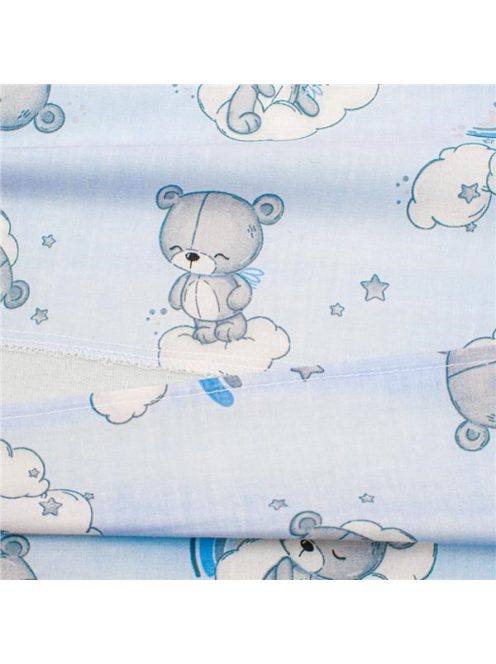 Baba párna huzat- ék alakú New Baby BASIC fehér 30x37 cm bear blue