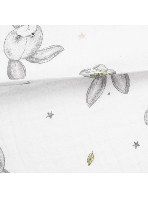 Muszelin Baba párna huzat- ék alakú New Baby STANDARD 30x37 cm bunny