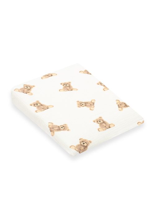 Muszelin Baba párna huzat- ék alakú New Baby STANDARD 30x37 cm bear