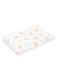   Baba párna huzat- ék alakú New Baby BASIC fehér 59x37cm bear beige