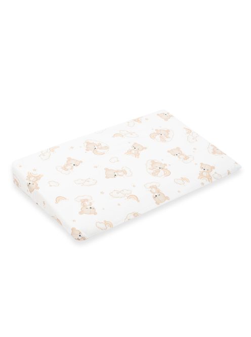 Baba párna huzat- ék alakú New Baby BASIC fehér 59x37cm bear beige