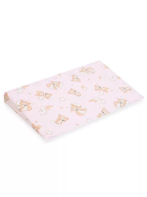 Baba párna huzat- ék alakú New Baby BASIC 59x37cm bear pink
