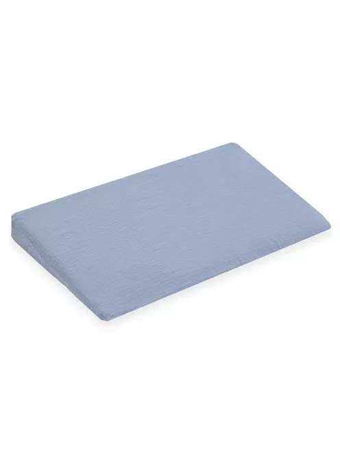 Muszelin Baba párna huzat- ék alakú New Baby STANDARD 59x37cm  blue