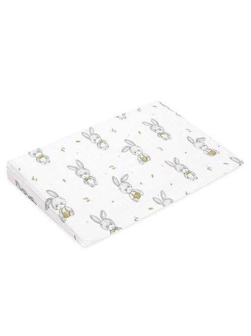 Muszelin Baba párna huzat- ék alakú New Baby STANDARD 30x37 cm bunny