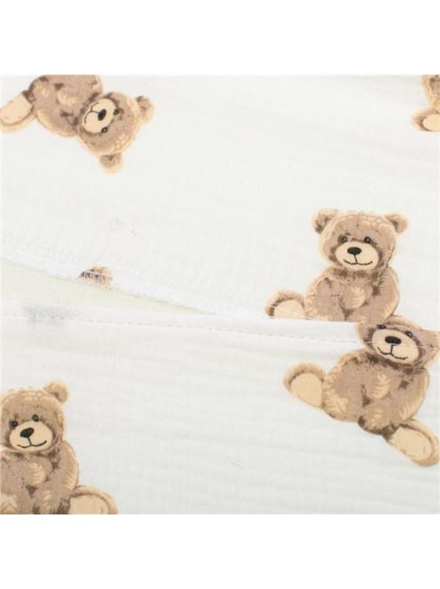 Muszelin Baba párna huzat- ék alakú New Baby STANDARD 30x37 cm bear