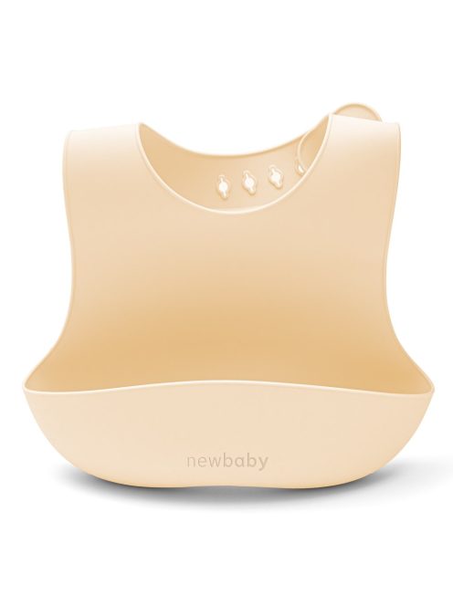New Baby bézs színű szilikon étkészlet gyerekeknek