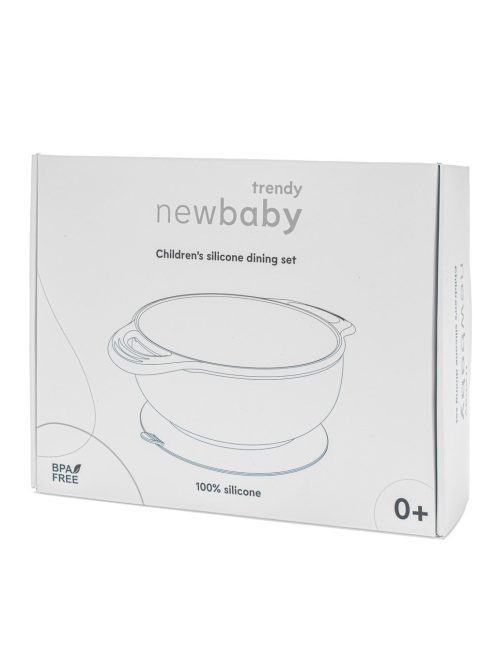 New Baby zöld színű szilikon étkészlet gyerekeknek