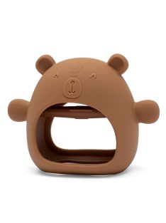 Szilikon kézi rágóka maci New Baby karamellbarna