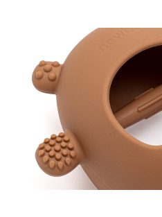 Szilikon kézi rágóka maci New Baby karamellbarna