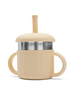 Baba szilikon pohár 2in1 New Baby bézs színben