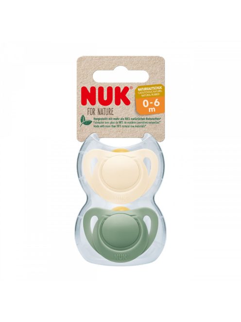 NUK For Nature latex cumi 0–6 h 2 db box zöld
