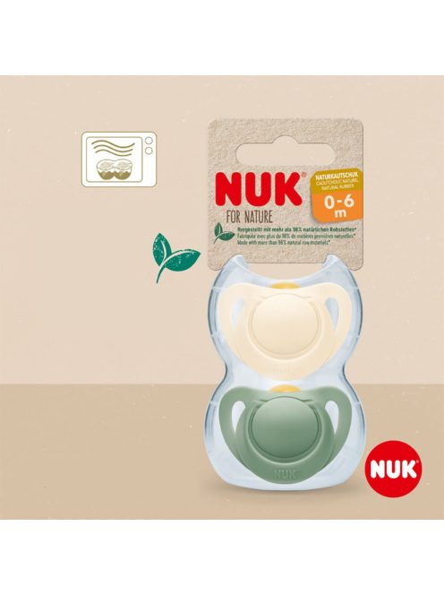 NUK For Nature latex cumi 0–6 h 2 db box zöld