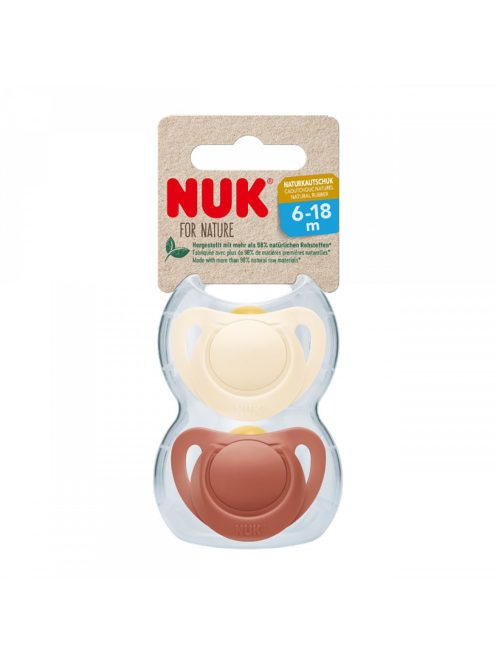 NUK For Nature latex cumi  6-18 h 2 db box piros