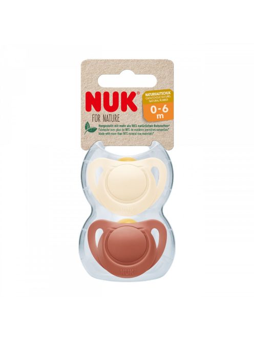 NUK For Nature latex cumi 0–6 h 2 db box piros